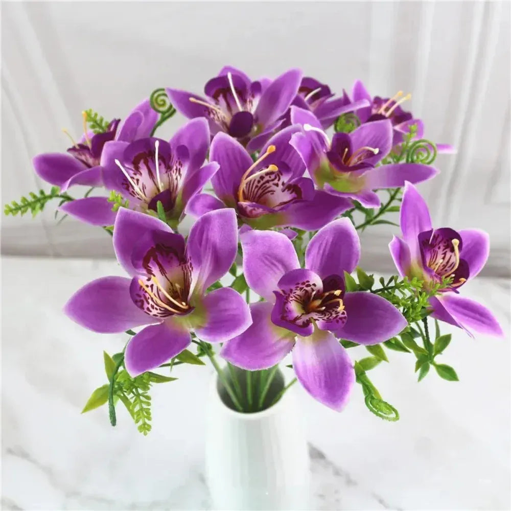 8Pcs d'Orchidées Artificielles