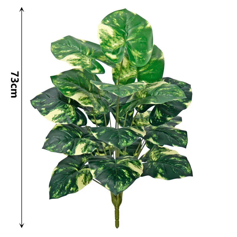 Alocasia Artificiel Verte et Blanche
