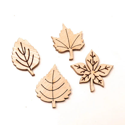 Lot de 40 Feuilles en Bois