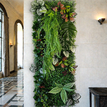 Mur de Verdure Artificielle - Roses vertes