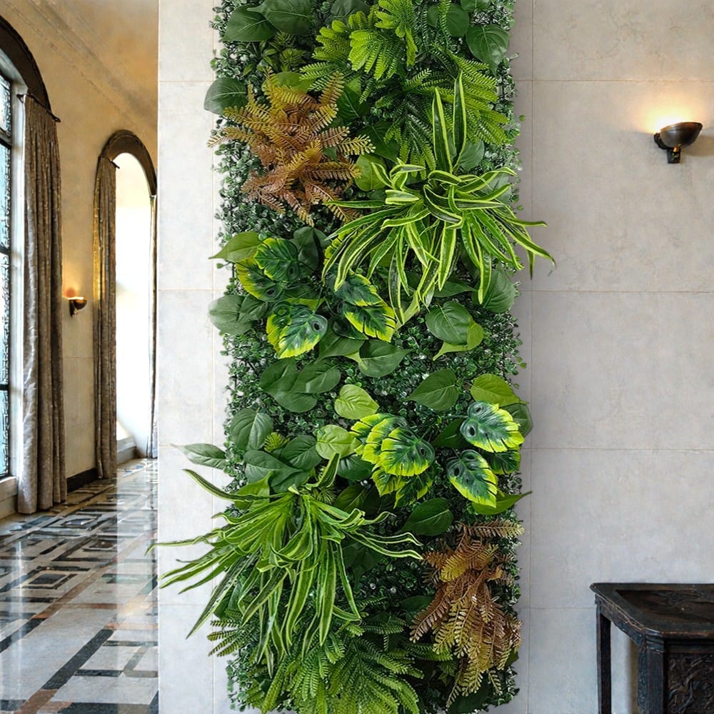 Mur de Verdure Artificielle - Roses vertes