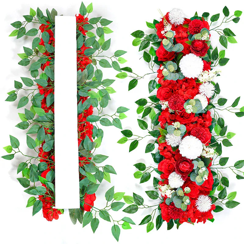 Rangées de Roses Artificielles